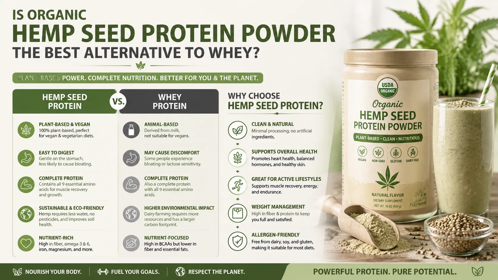 Ist Bio-Hanfsamenprotein-Pulver die beste Alternative zu Molkenprotein? 12 Is Organic Hemp Seed Protein Powder the Best Alternative to Whey