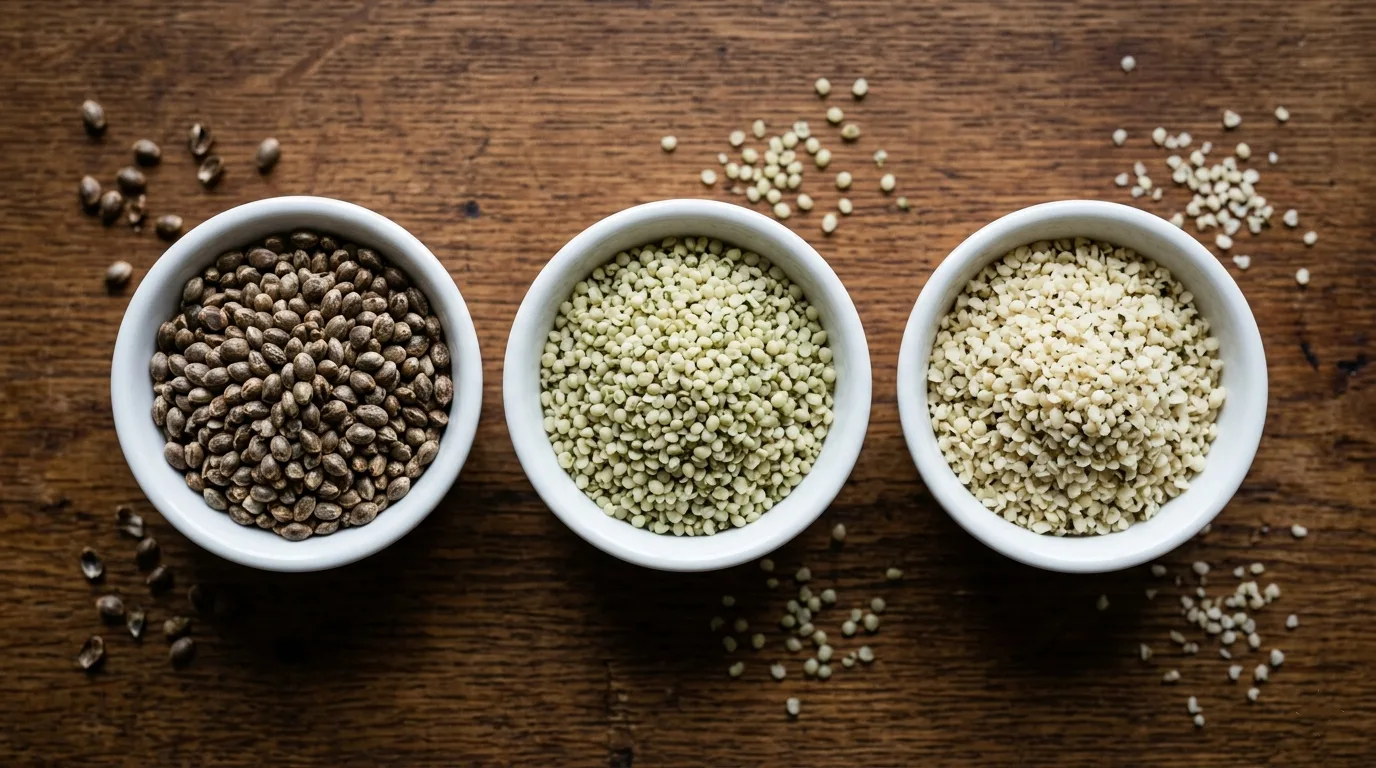 3mm-Hanfsamen vs. Hanfherzen vs. ganze Hanfsamen: Ein detaillierter Vergleich 5 Hemp Seeds 3mm vs Hemp Hearts vs Whole Hemp Seeds A Detailed Comparison